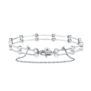14K White Gold Diamond Bracelet with 24 Diamonds